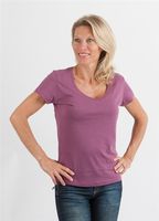 Women's V-Neck Cap Sleeve Tees with Bamboo Viscose