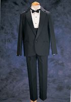 Big Boy's Tuxedo with Cummerbund in Black/White - Size 4 - 12