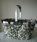 Black Damask Print Collapsible Market and shopping Basket