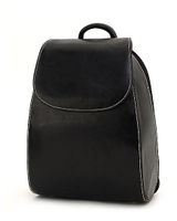 Black Faux Leather Backpack