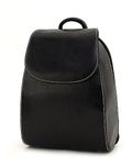 Black Faux Leather Backpack