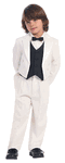 Boys Tuxedo With Color Change Vest and Clip on Bowtie - 3m to Sz 10