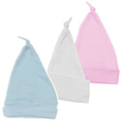 Bulk Of 6 Interlock Cotton Baby Knotted Caps