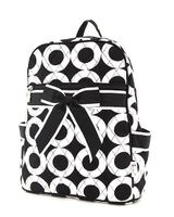 Circle Print Quilted Medium Zippered Bacpack