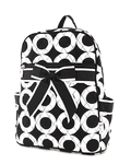 Circle Print Quilted Medium Zippered Bacpack