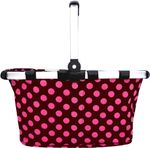 Collapsible Market And Shopping Basket in Brown With Pink Polka Dots