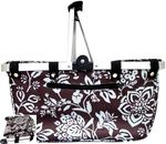 Collapsible Market  And Shopping Basket in  Stylish Blue Hibiscus Print