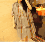 Women Classic Plaid Cotton Scarf