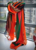 Designer Zipper and Chain Cotton Scarf