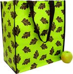  Eco-Green Market Tote with Brown Leaf on lime