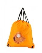 Flat Drawstring Backpack in Baseball Print-Orange