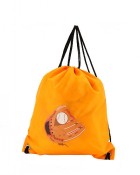 Flat Drawstring Backpack in Baseball Print-Orange