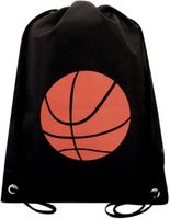 Flat Drawstring Backpack in Basketball Print