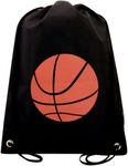 Flat Drawstring Backpack in Basketball Print