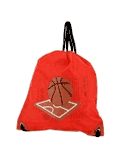 Flat Drawstring Backpack in Basketball Print-Red