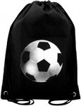 Flat Drawstring Backpack in Soccer Print