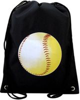 Flat Drawstring Backpack in Soft Ball Print