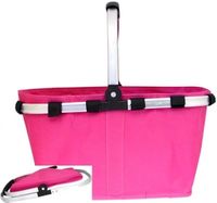 Hot Pink Collapsible Market And Shopping Basket