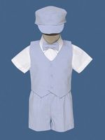 Light Blue Boy's Dressy Vest Set