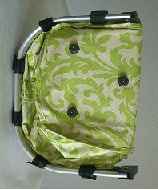 Lime Green Damask Print Collapsible Market and shopping Basket