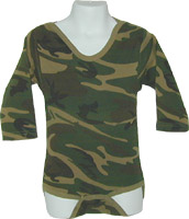 Long Sleeved Cotton Infant Onesie in Camo Print