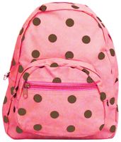 Mini Backpack in Pink with Brown Dots