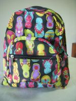 Mini Backpack with Flip Flop Print - Black