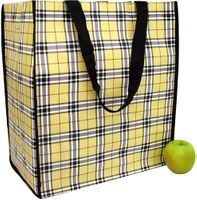 Monogrammed Eco-Green Market Tote in Classic Plaid