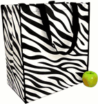 Monogrammed Eco-Green Market Tote in Zebra Design