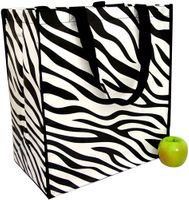 Monogrammed Eco-Green Market Tote in Zebra Design