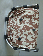 Monogrammed Elegant Brown Damask Print Collapsible Market Basket