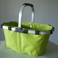 Monogrammed Solid Lime Green Collapsible Market Basket