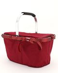 Monogrammed Stylish Solid Color Collapsible Market And Shopping Basket - Burgundy