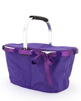 Monogrammed Stylish Solid Color Collapsible Market And Shopping Basket -Purple