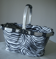 Monogrammed Zebra Print Collapsible Market Tote