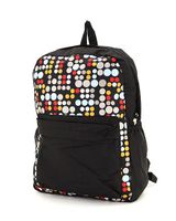 Multi Polka Dots Large Backpack - Black