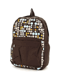 Multi Polka Dots Large Backpack - Brown