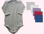 Organic Cotton Long Sleeve Onesies  with <font color="CC3333"><b >extended snaps.</b></font>