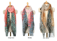 Paisley voile scarf - Neutral