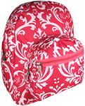 Personailzed Toddler Mini Backpack with Pink Damask Print