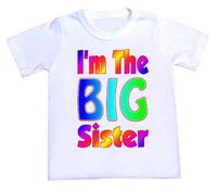 Personalized Big Sister T-Shirt - Rainbow Design