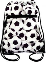 Personalized Flat Drawstring Backpack in Soccer Print