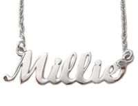 Personalized Sterling Silver Nameplate Necklace With Genuine Diamond