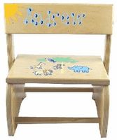 Personalized Wooden Large Flip - Jungle Natural Stool