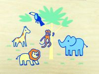 Personalized Wooden Large Flip - Jungle Natural Stool