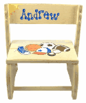 Personalized Wooden Large Flip Stool With Sport Theme (Natural)