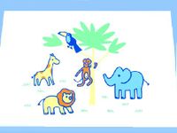 Personalized Wooden Large Flip - wht. Jungle White Stool