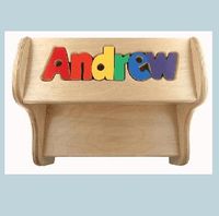 Personalized Wooden Puzzle Name Two Tier Stool