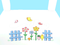 Personalized Wooden Rocking Chair - Flowers White w/Butterflies