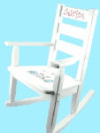 Personalized Wooden Rocking Chair - Flowers White w/Butterflies